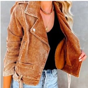 Vici  pocketed corduroy Moto jacket NWT SIZE LARGE